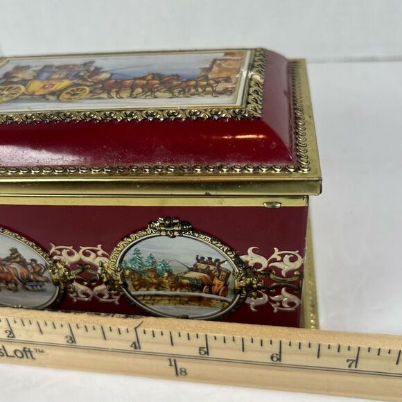 Vintage Decorative Tin Boxes Made in Western Germany Victorian - Picture 2 of 13
